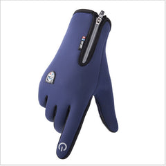 Winter Fleece Thermal Warm Outdoor Gloves Touchscreen Waterproof Cycling Bicycle Windproof Glo Blue