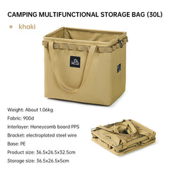 Outdoor Camping Portable Folding Storage Bag Equipment Tent Camping Cutlery Square Organizer Box khaki