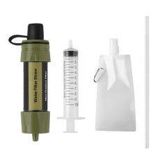 Outdoor Water Purifier Mini Filter Straw Outdoor Products Outdoor Survival Water Purification army green