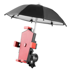 360 Degree Mobile Stand Anti-shock Shockproof Scooter E-Bike Bike Motorcycle Phone Holder Car handle model red with umbr
