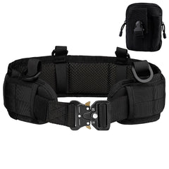 Multi Functional Quick Disassembly Tactical Belt Waist Cover Outdoor Training Cobra Belt Nylon Waist Belt Suit Belt black+waist cover+bag