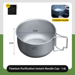 Titanium Alloy Camping Pot - Lightweight Collapsible Outdoor Cooking Pot 15cm