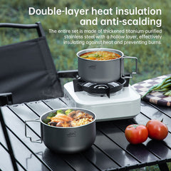Titanium Alloy Camping Pot - Lightweight Collapsible Outdoor Cooking Pot