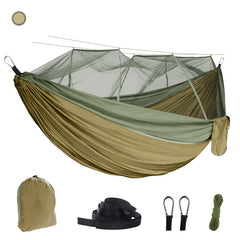 Mosquito net hammock Outdoor mosquito proof camping hammock with mosquito net 210T parachute cloth dense mesh nylon hammock 04