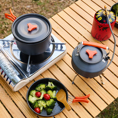 1-3 Person Camping Cookware Set: Light, Portable Pot & Pan in Carrying Bag, Ideal for Outdoor Trips