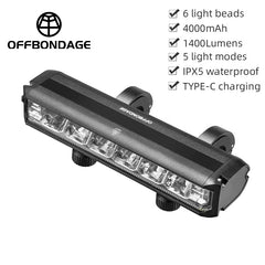 High-Capacity Waterproof Scooter/Bike Light HYY1400