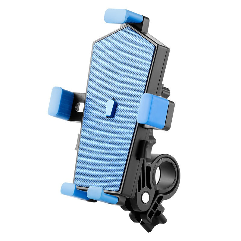 360 Degree Mobile Stand Anti-shock Shockproof Scooter E-Bike Bike Motorcycle Phone Holder Car handle blue