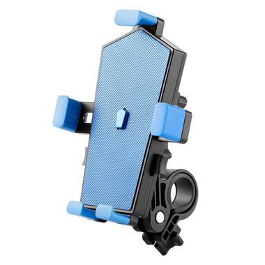 360 Degree Mobile Stand Anti-shock Shockproof Scooter E-Bike Bike Motorcycle Phone Holder Car handle blue