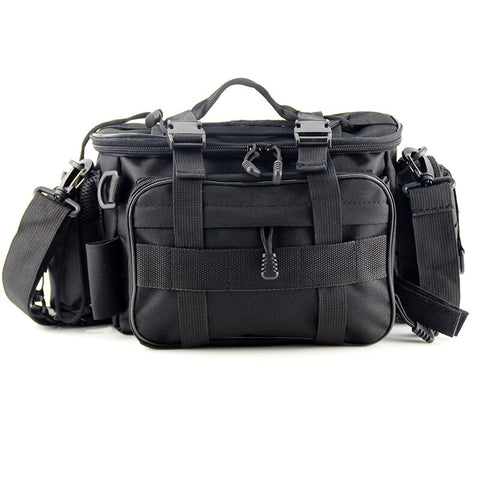 Multifunctional Waterproof Fishing Bag Outdoor Sports Waist Pack Fishing Lures Gear Storage Bag Single Crossbody Bags X448 Black