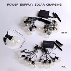 Outdoor Solar String Lights – Waterproof G40 LED Lights for Camping & Patio