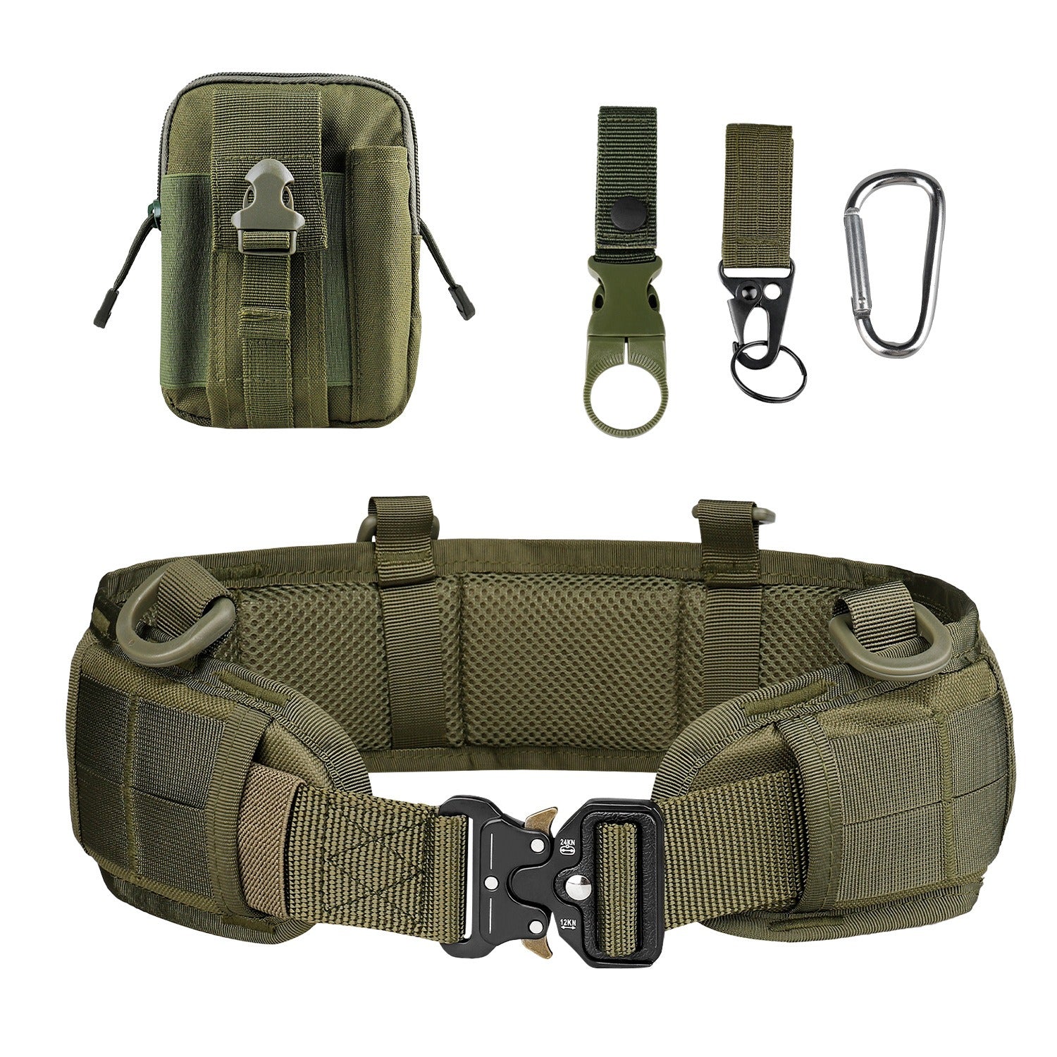 Multi Functional Quick Disassembly Tactical Belt Waist Cover Outdoor Training Cobra Belt Nylon Waist Belt Suit Belt green+waist cover+bag+3