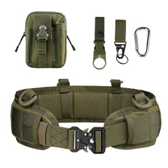 Multi Functional Quick Disassembly Tactical Belt Waist Cover Outdoor Training Cobra Belt Nylon Waist Belt Suit Belt green+waist cover+bag+3