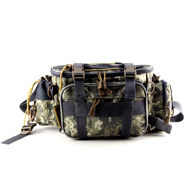 Multifunctional Waterproof Fishing Bag Outdoor Sports Waist Pack Fishing Lures Gear Storage Bag Single Crossbody Bags X448 Camouflage