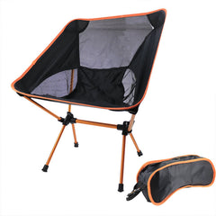 Travel Ultralight Folding Chair Superhard High Load Outdoor Camping Chair Portable Beach Hiking Picnic Seat Fishing Tools Chair Orange