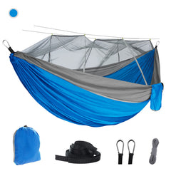 Mosquito net hammock Outdoor mosquito proof camping hammock with mosquito net 210T parachute cloth dense mesh nylon hammock 06