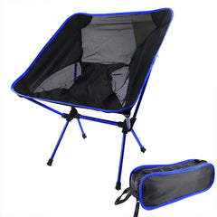 Travel Ultralight Folding Chair Superhard High Load Outdoor Camping Chair Portable Beach Hiking Picnic Seat Fishing Tools Chair Blue