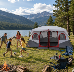 10-Person 2-Room Family Cabin Tent | 78" Center Height & Weather Protection