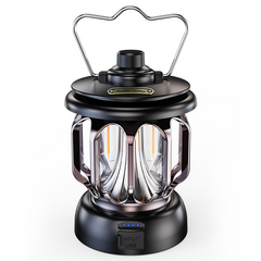 Retro LED Camping Lantern – Rechargeable, Waterproof & USB Power Bank