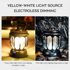 Retro LED Camping Lantern – Rechargeable, Waterproof & USB Power Bank